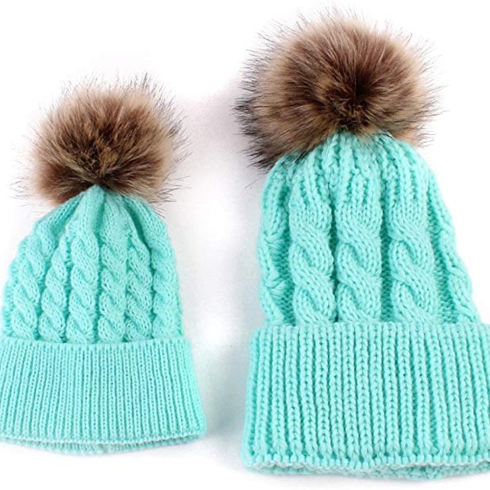 2PCS Parent-Child Hat Warmer Beanie